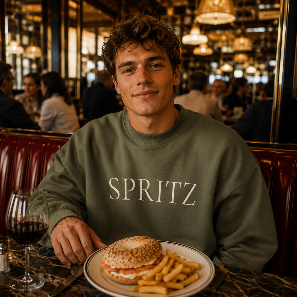 SPRITZ Crewneck Sweatshirt - Minimal Champagne Cocktail Graphic Sweatshirt