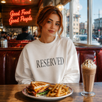 RESERVED Crewneck Sweatshirt - Minimalist White Pullover