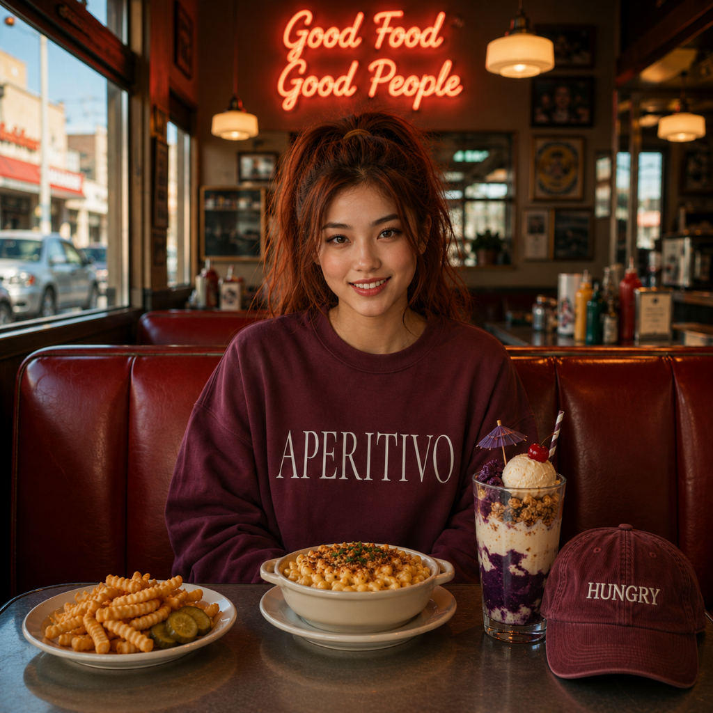 APERITIVO Crewneck Sweatshirt - Chic Italian Aperitif Graphic Sweatshirt