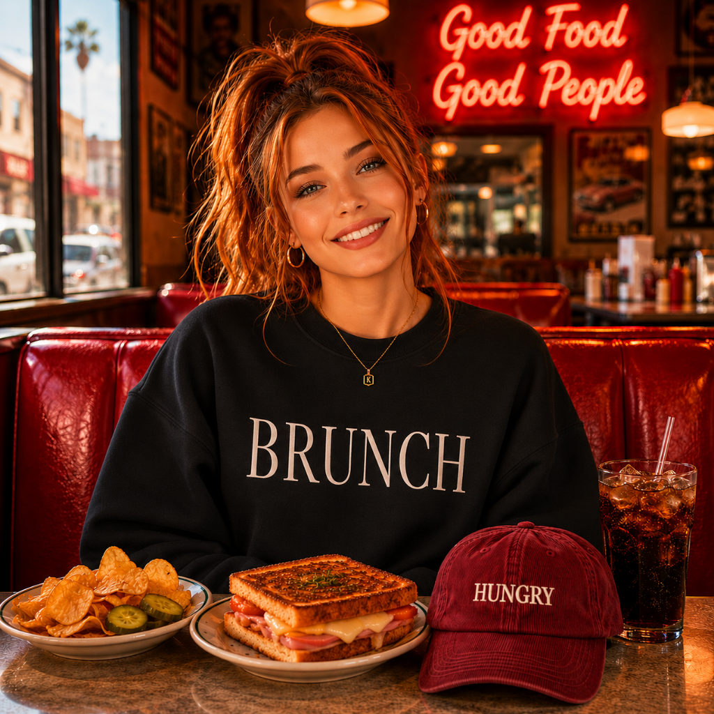 BRUNCH Crewneck Sweatshirt - Minimalist Brunch Graphic Pullover