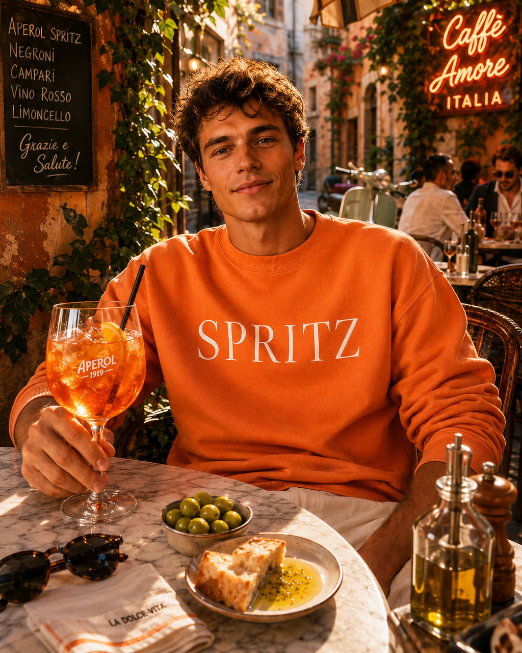 SPRITZ Crewneck Sweatshirt - Minimal Champagne Cocktail Graphic Sweatshirt
