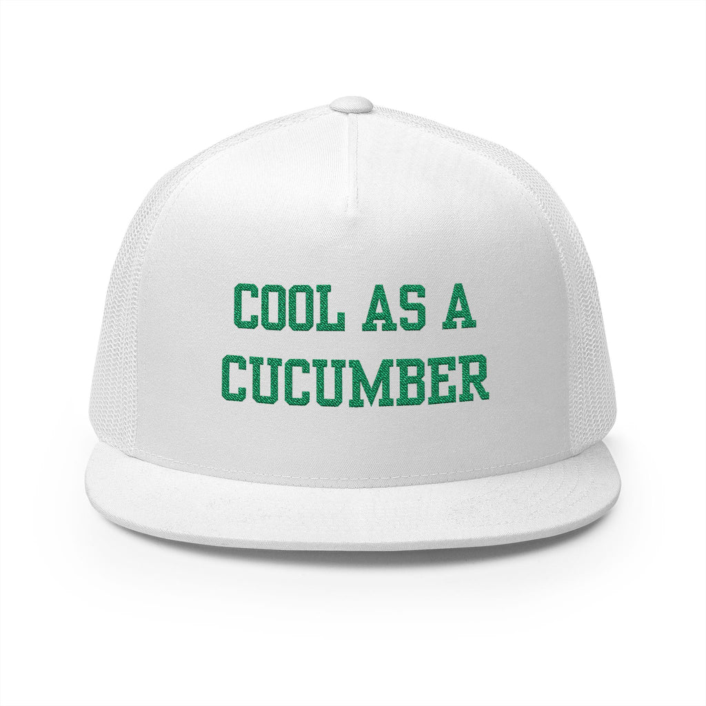 Cool as a Cucumber 5 Panel Trucker Cap, Fun Hat for Summer, Gift for Dads, Trendy Outdoor Accessory, Adjustable Cap, Foodie, Cool