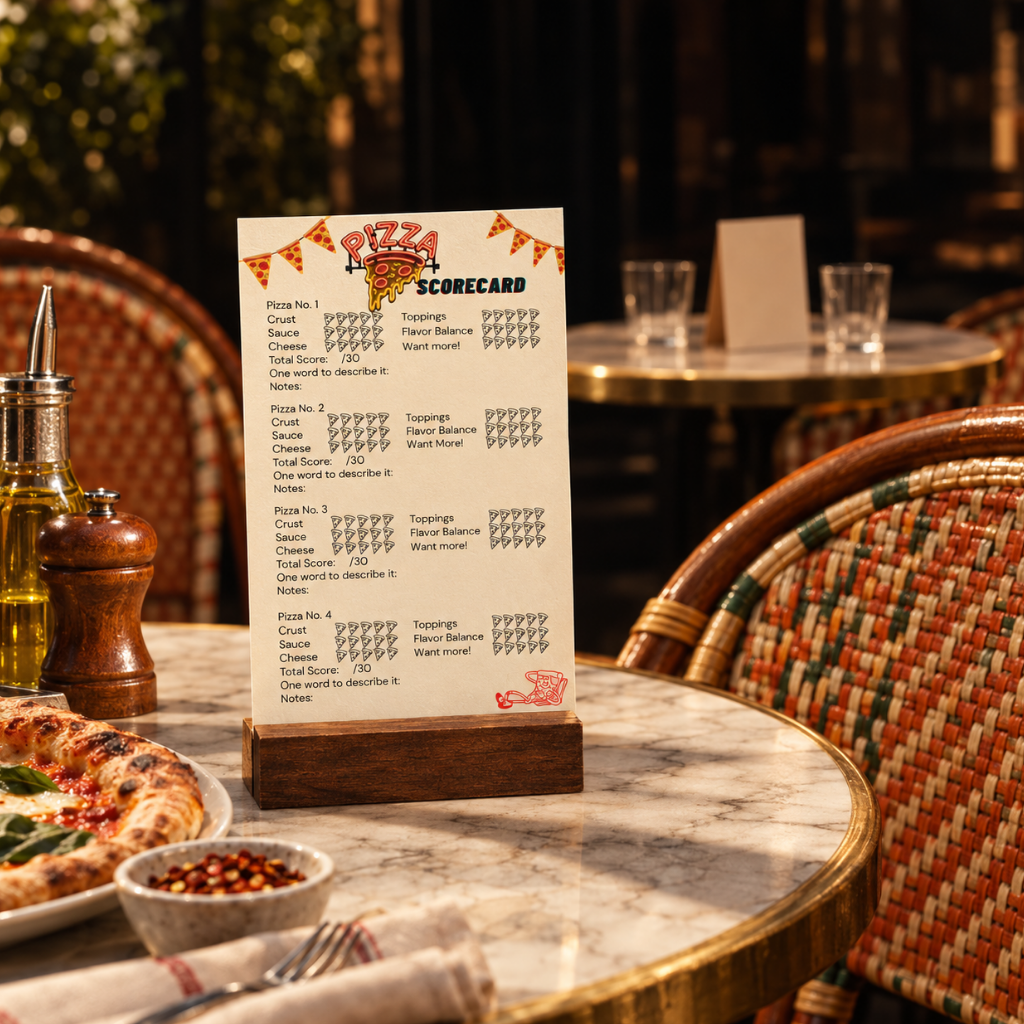 Pizza Tasting Scorecard, Party Game for Kids, Pizza Rating Sheet, Printable Instant Download PDF