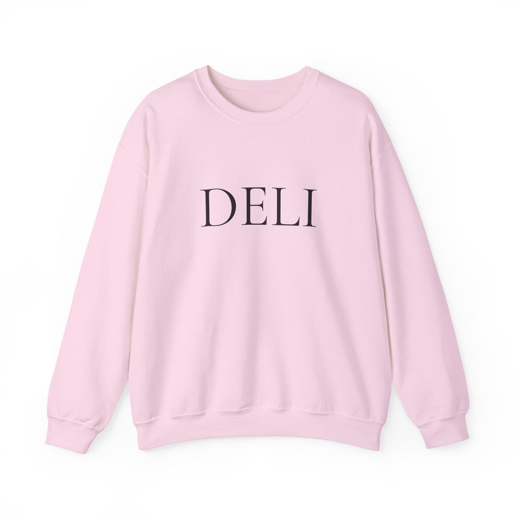 The DELI Crewneck Sweatshirt - Minimalist White Graphic Sweater