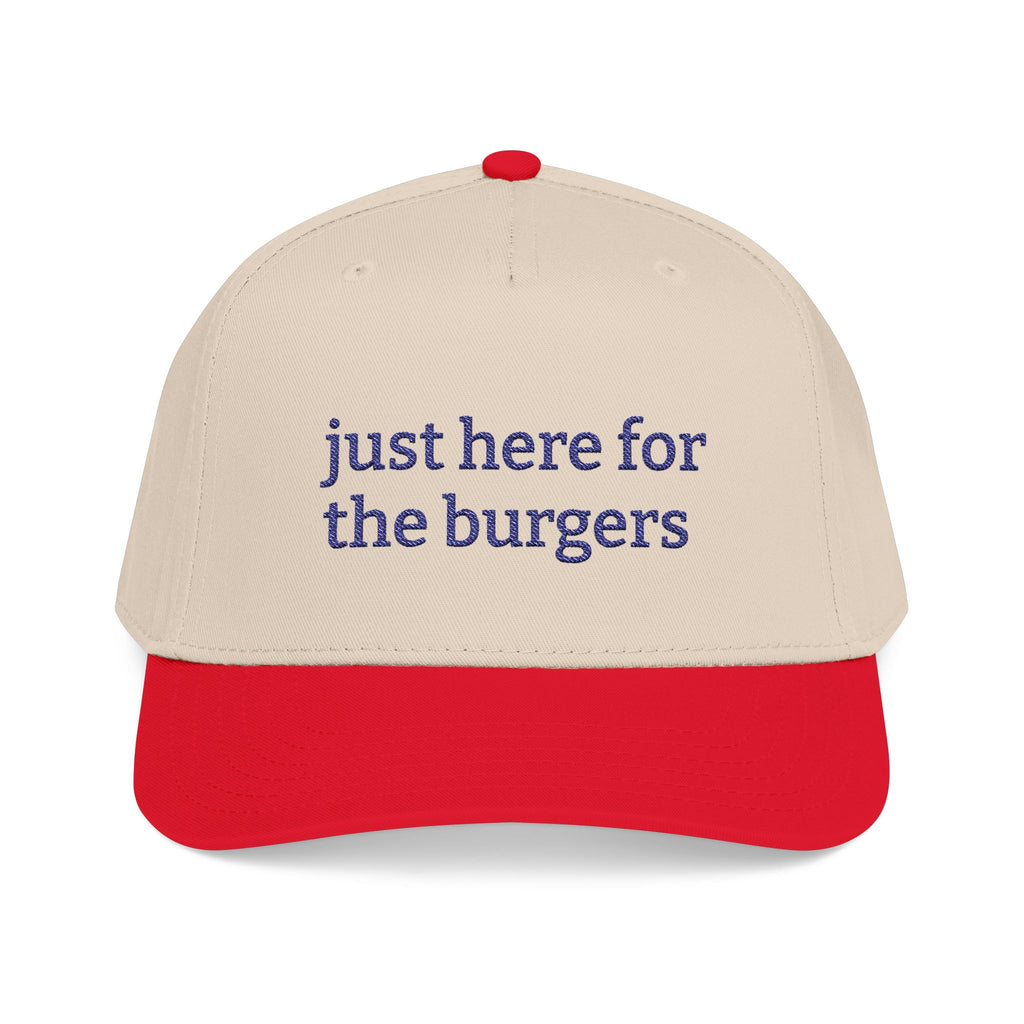Just Here for the Burgers Baseball Cap | Embroided Foodie Hat, Grill and Burger Lover