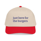 Just Here for the Burgers Baseball Cap | Embroided Foodie Hat, Grill and Burger Lover