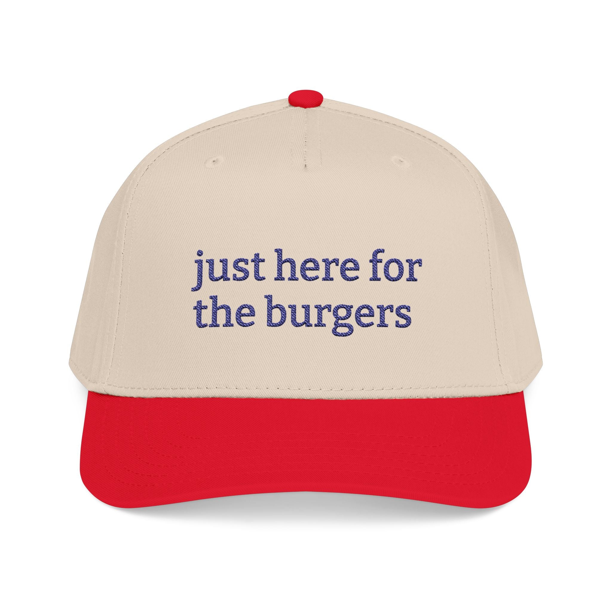 Just Here for the Burgers Baseball Cap | Embroided Foodie Hat, Grill and Burger Lover