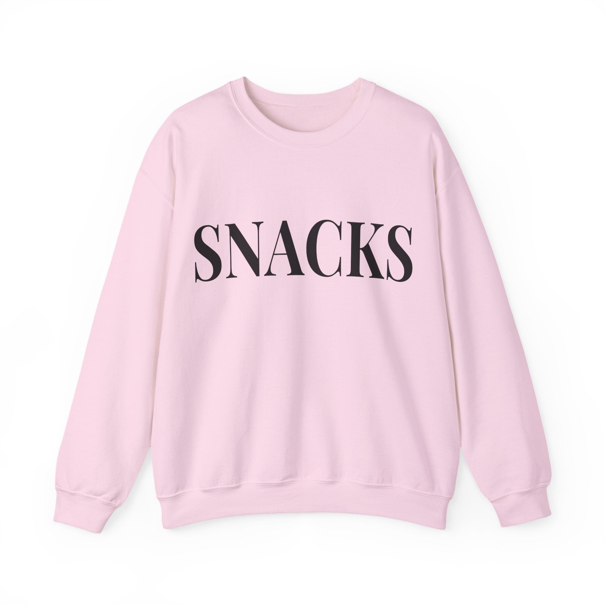 SNACKS Crewneck Sweatshirt — Minimal Foodie Graphic Pullover
