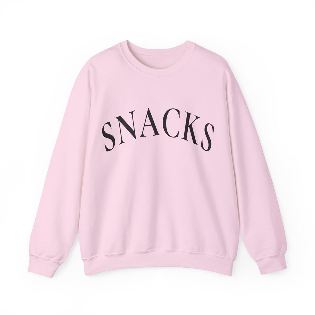 Snacks Crewneck Sweatshirt - Minimal Graphic "SNACKS" Pullover