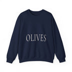 OLIVES Crewneck Sweatshirt - Minimalist Vegan Kitchen Tee for Food Lovers