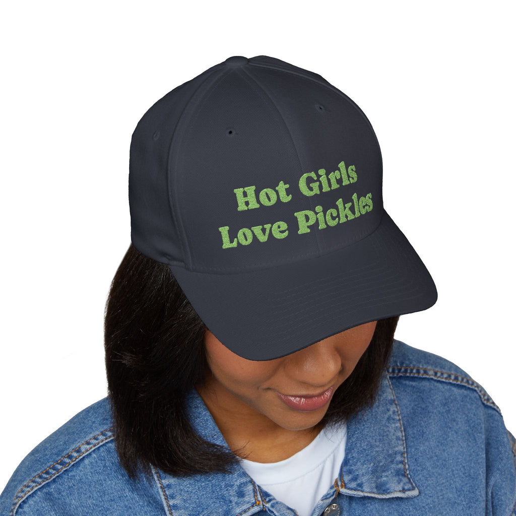 Hot Girls Love Pickles Cap, Cute Embroidered Hat, Gift for Food Lovers, Trendy Casual Wear, Fun Accessory for Summer