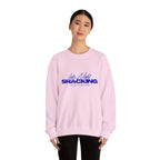 Late Night Snacking Retro Script Neon Blue Sweatshirt | Music Lyrics Snacks