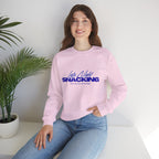 Late Night Snacking Retro Script Neon Blue Sweatshirt | Music Lyrics Snacks