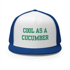 Cool as a Cucumber 5 Panel Trucker Cap, Fun Hat for Summer, Gift for Dads, Trendy Outdoor Accessory, Adjustable Cap, Foodie, Cool
