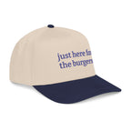 Just Here for the Burgers Baseball Cap | Embroided Foodie Hat, Grill and Burger Lover