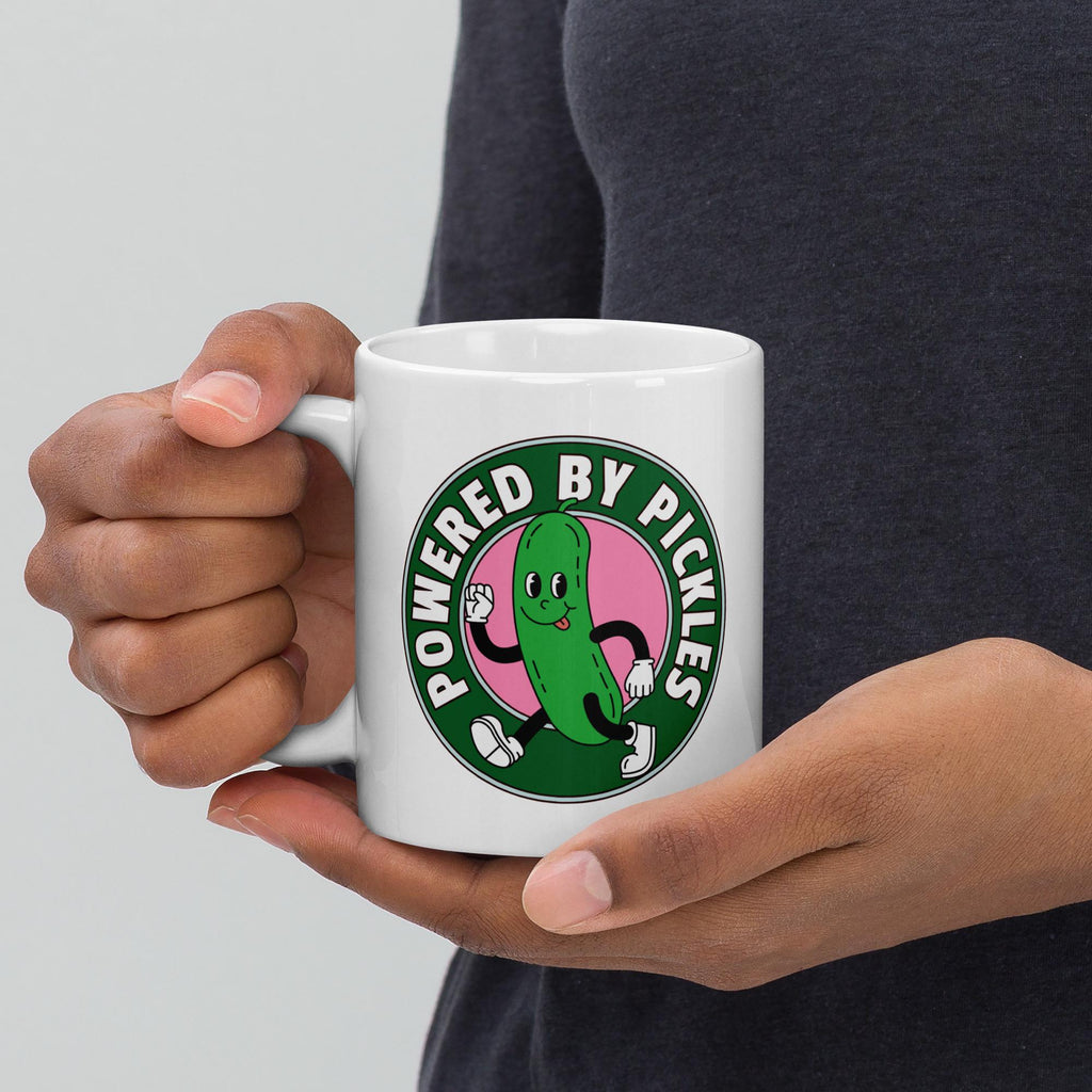 Pickle Power Mug: Funny Ceramic Coffee Cup, Quirky Kitchen Decor