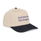 Just Here for the Burgers Baseball Cap | Embroided Foodie Hat, Grill and Burger Lover