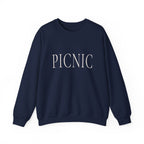 PICNIC Crewneck Sweatshirt - Minimalist White Graphic Pullover