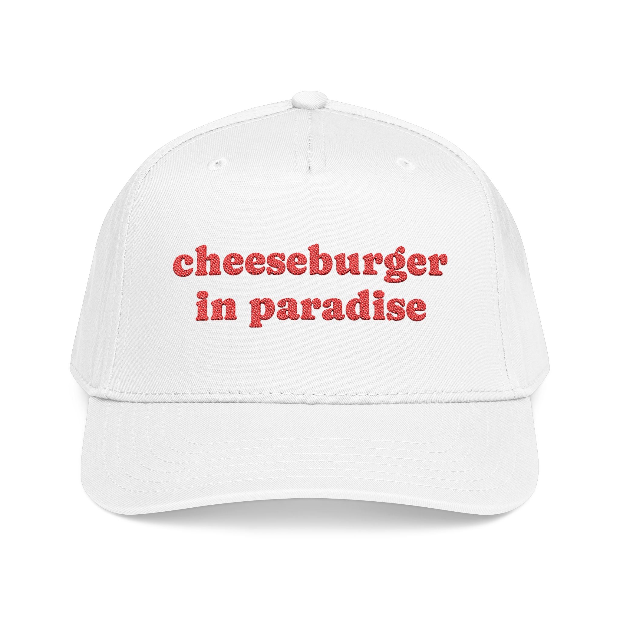 Cheeseburger in Paradise Retro Embroidered Baseball Cap | Food Lyrics