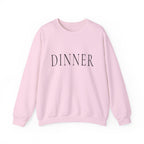DINNER Crewneck Sweatshirt - Minimalist Text Pullover