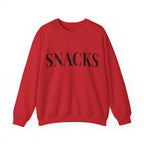 SNACKS Crewneck Sweatshirt - Minimal Foodie Graphic Pullover