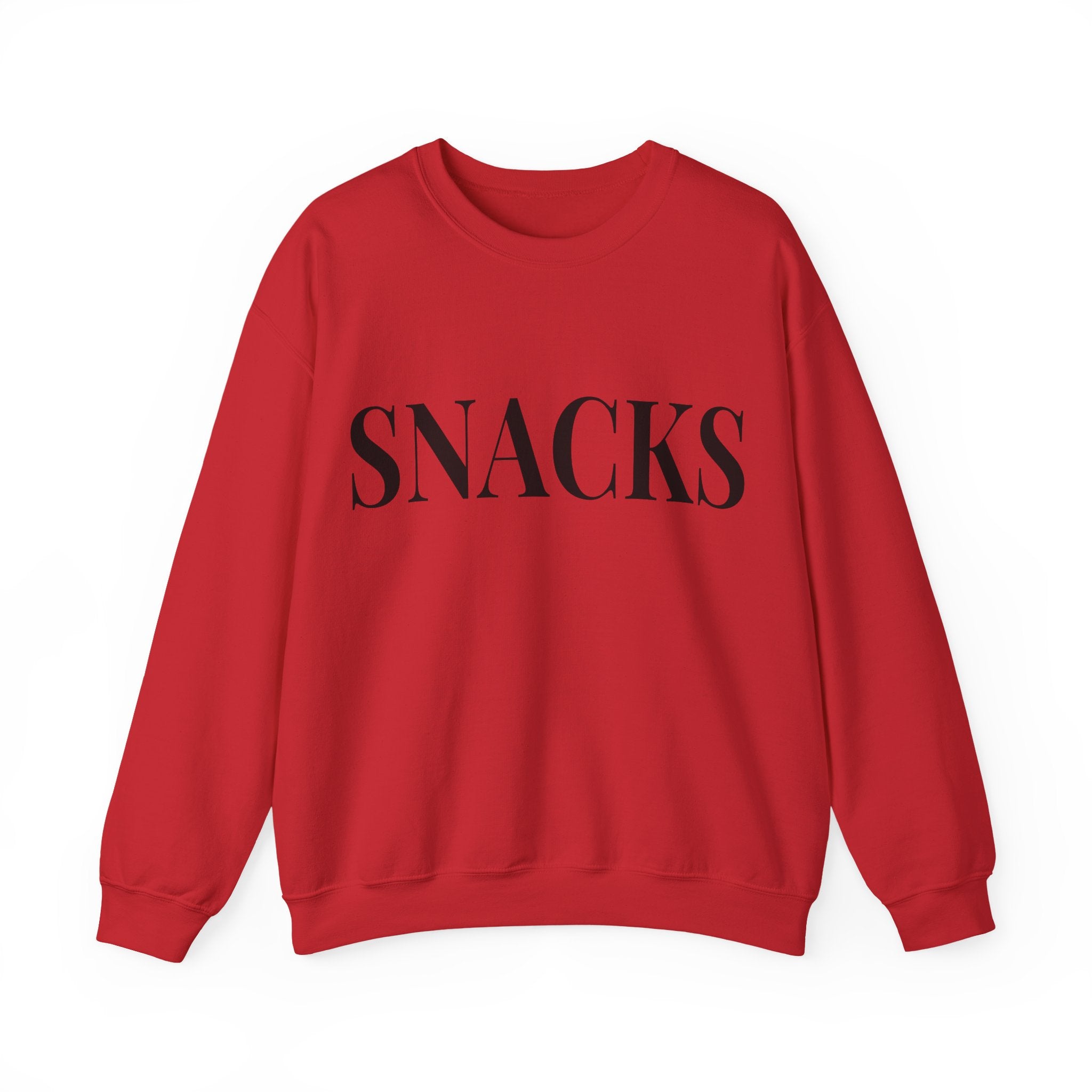 SNACKS Crewneck Sweatshirt — Minimal Foodie Graphic Pullover