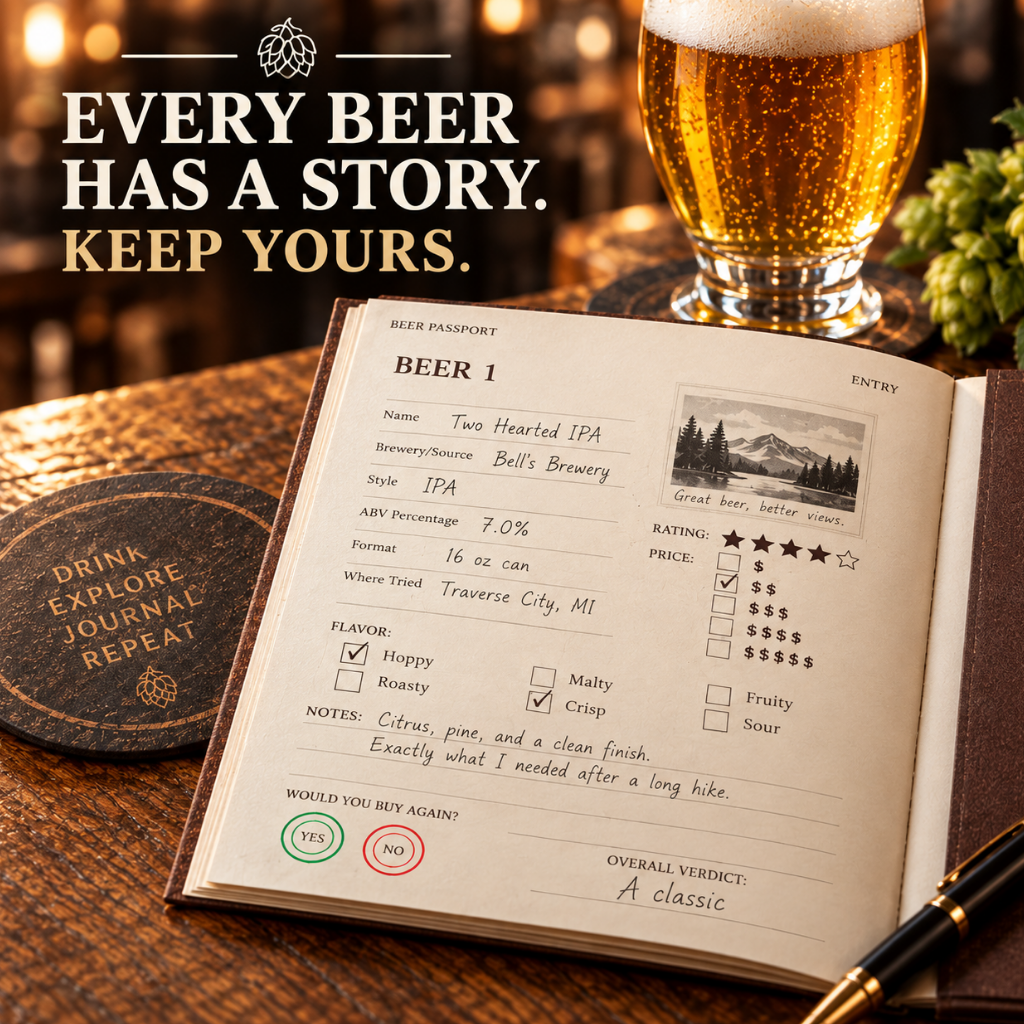 Beer Passport Tasting Journal, Craft Beer Tracker, Brewery Visit Log (Digital Download)