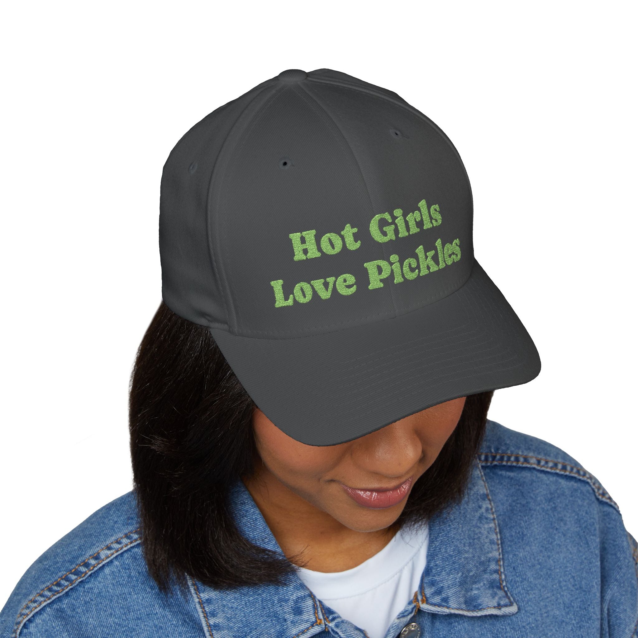 Hot Girls Love Pickles Cap, Cute Embroidered Hat, Gift for Food Lovers, Trendy Casual Wear, Fun Accessory for Summer