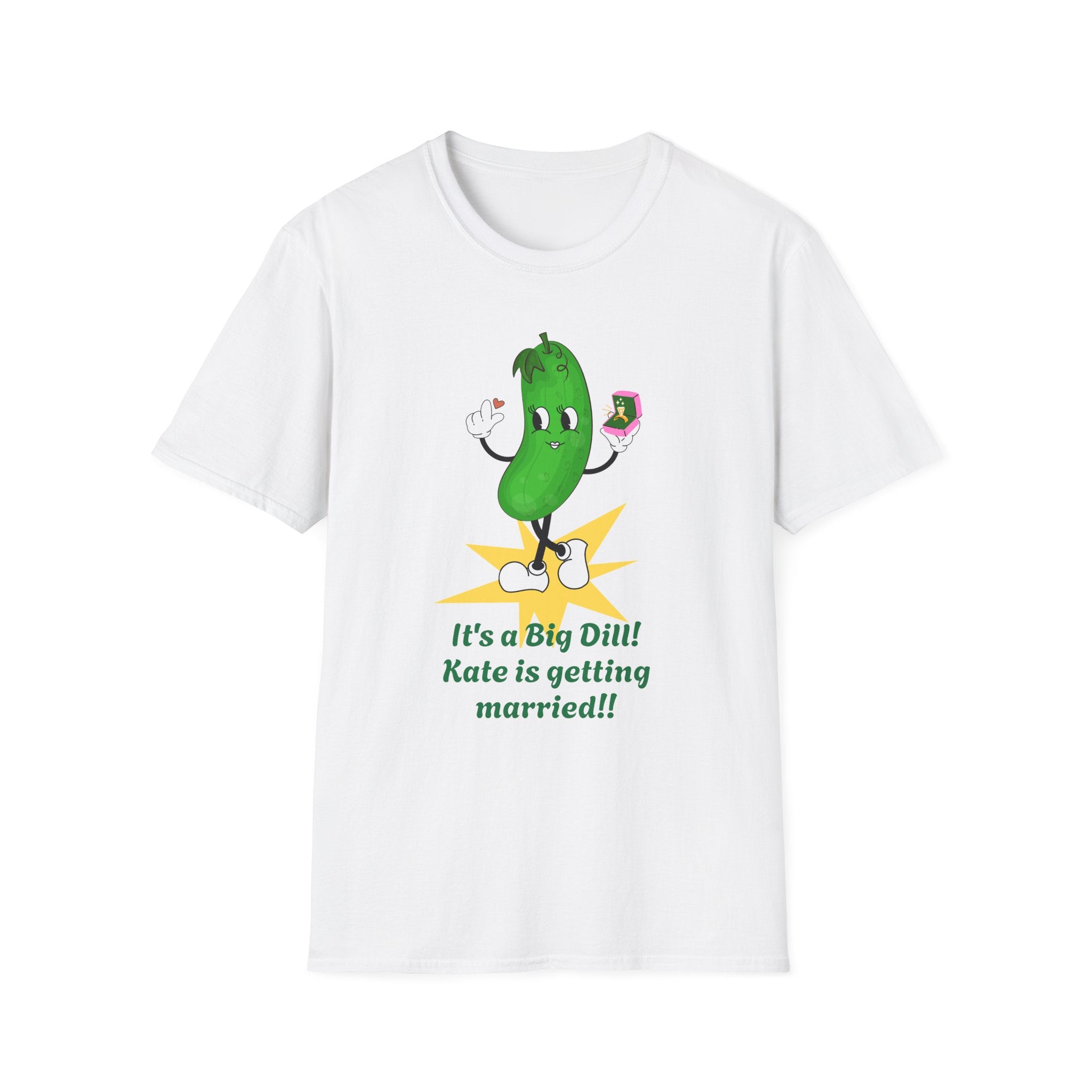 Personalized Pickle Bride Tshirt, Engagement, Unisex Softstyle Tee, Custom Wedding Shirt, Funny Bridal Gift, Couples Shirt