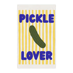 Pickle Lover Tea Towel, Striped Kitchen Dish Towel - Cotton/Poly Blend, Kitchen Hand Towel, Cooking Towel, Hostess Gift, Housewarming Gift,