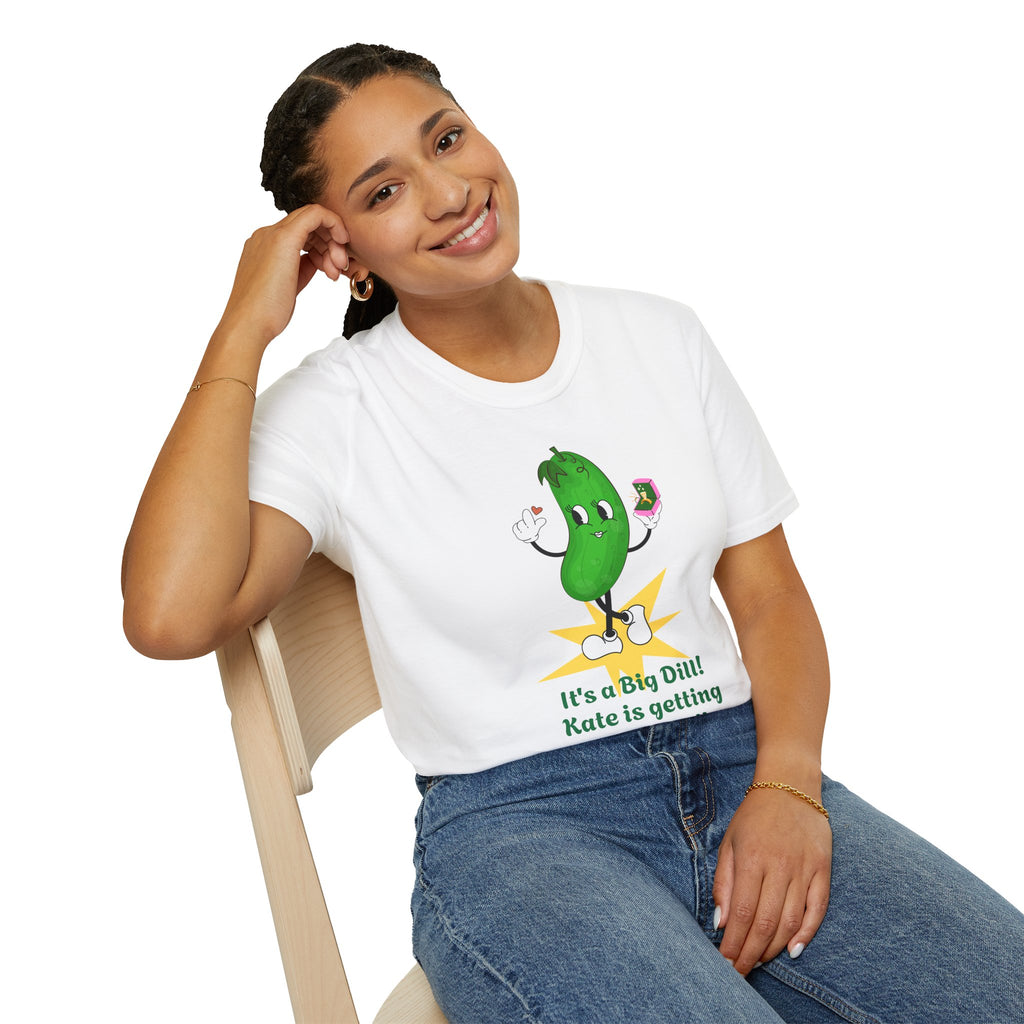 Personalized Pickle Bride Tshirt, Engagement, Unisex Softstyle Tee, Custom Wedding Shirt, Funny Bridal Gift, Couples Shirt