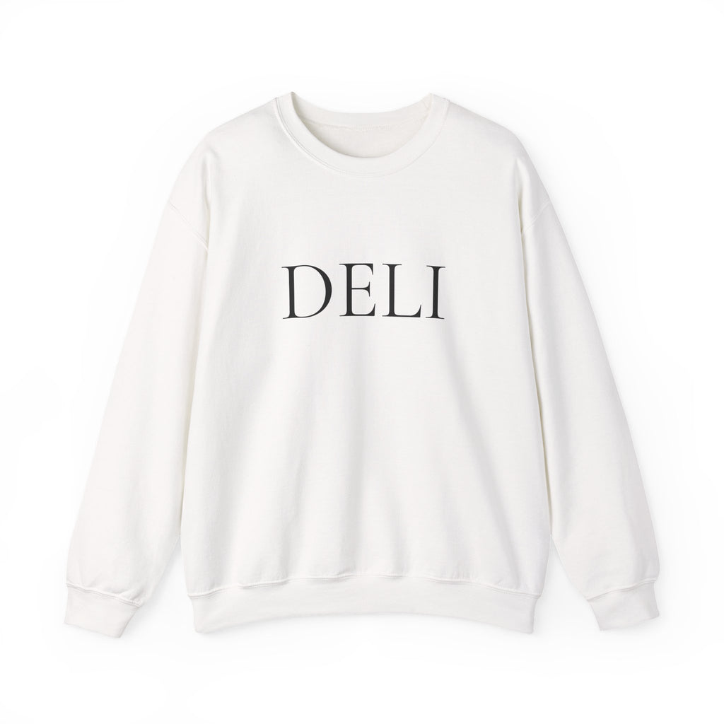 The DELI Crewneck Sweatshirt - Minimalist White Graphic Sweater
