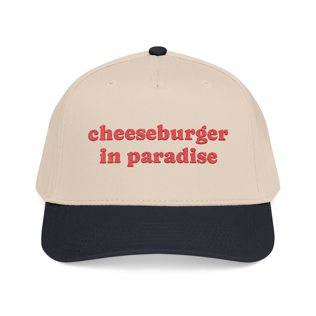 Cheeseburger in Paradise Retro Embroidered Baseball Cap | Food Lyrics