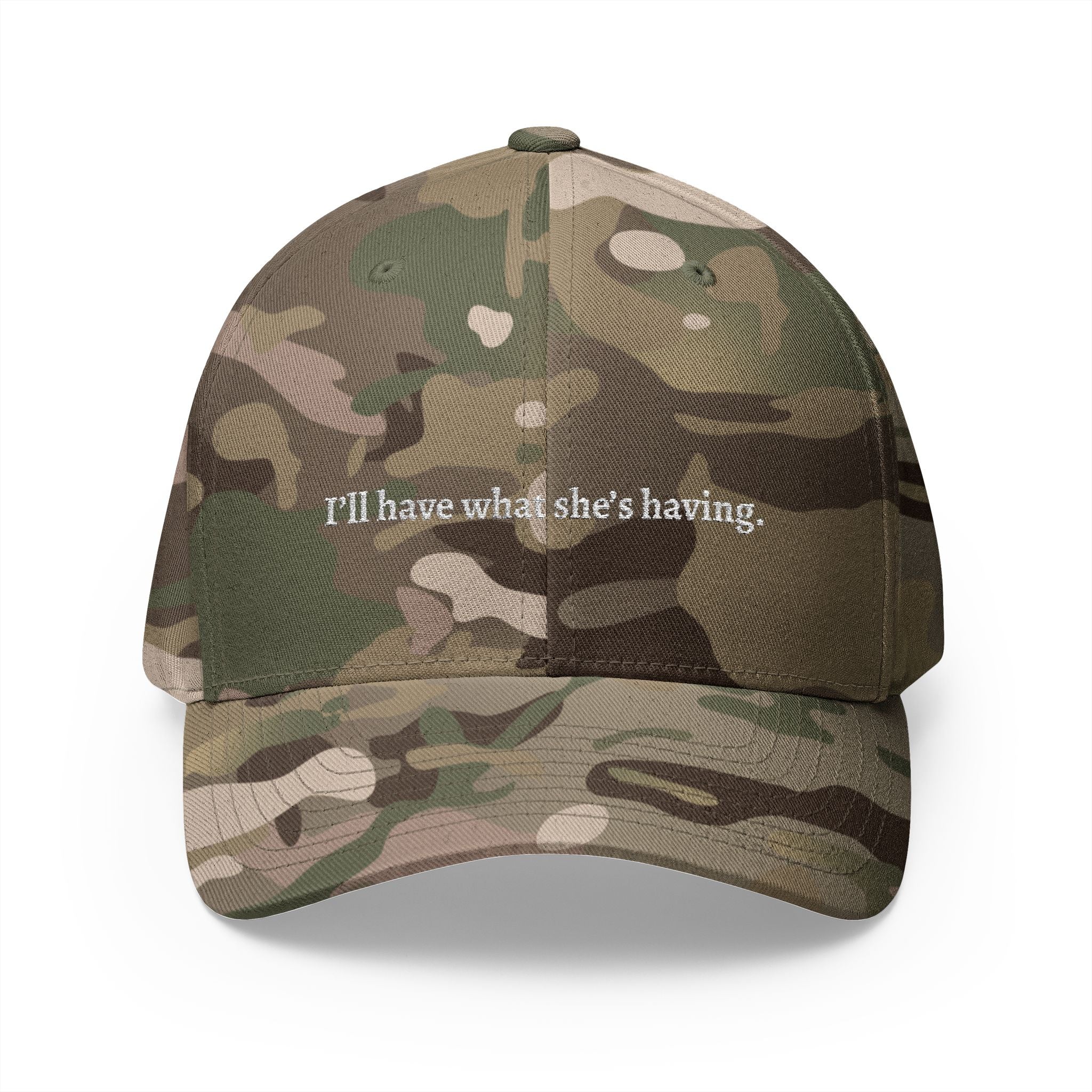 i'd have what she's having Embroidered Cap | Script Text Baseball Hat