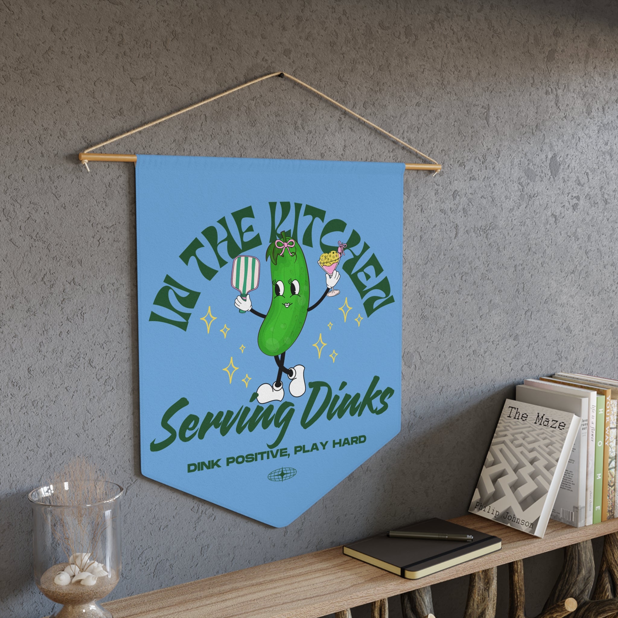 Pickleball Pennant Decor, Fun Kitchen Wall Hanging, Serving Drinks Banner, Kitchen Party Decor, Playful Home Accents, Pickle ball