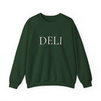 The DELI Crewneck Sweatshirt - Minimalist White Graphic Sweater
