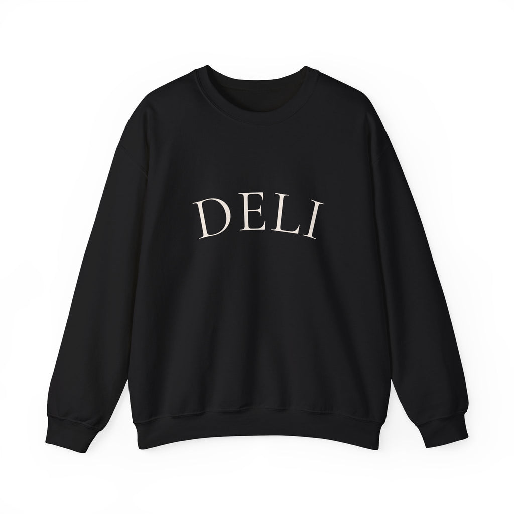DELI Crewneck Sweatshirt – Minimalist White Pullover for Food Lovers