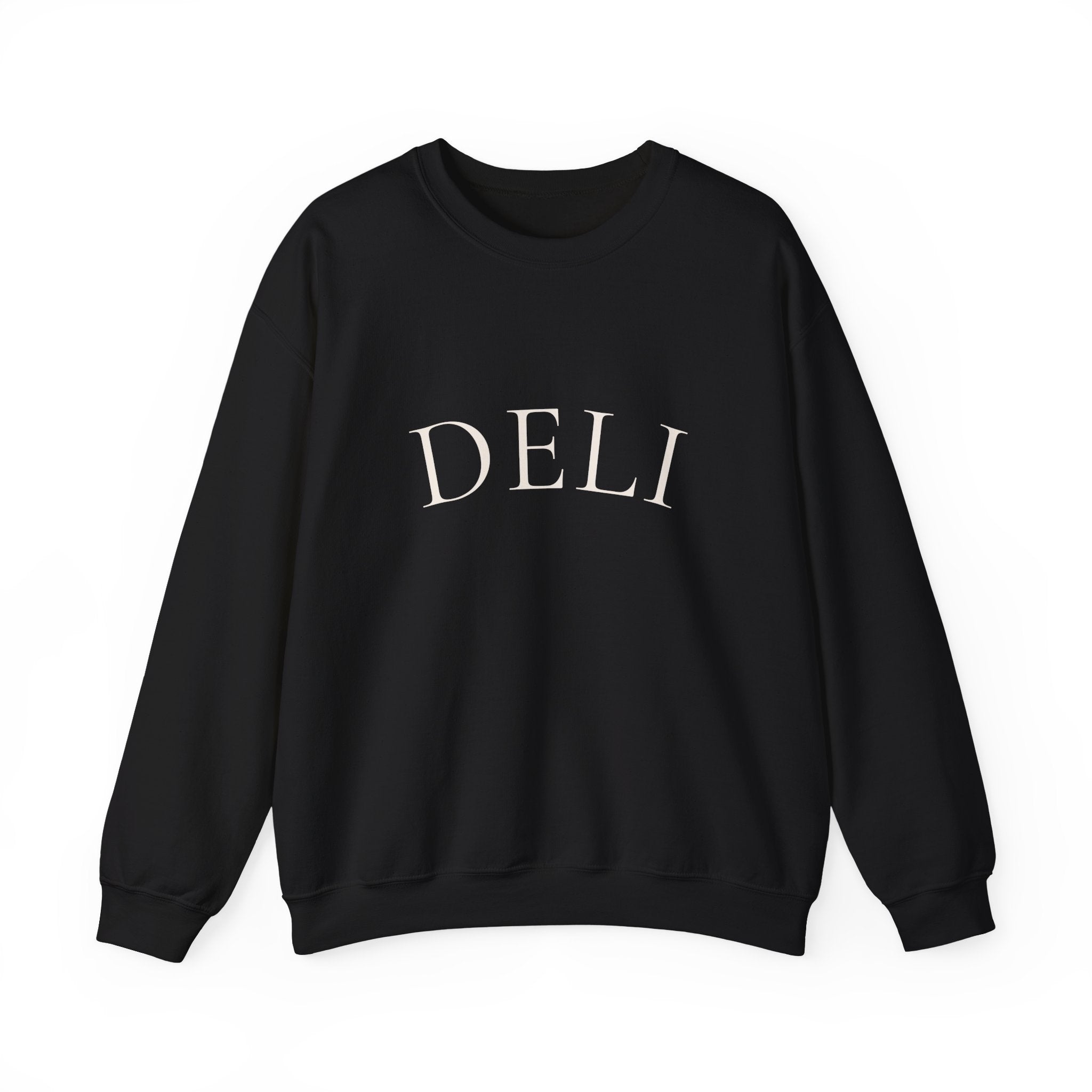 DELI Crewneck Sweatshirt – Minimalist White Pullover for Food Lovers