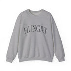 HUNGRY Graphic Sweatshirt - Minimalist White Crewneck