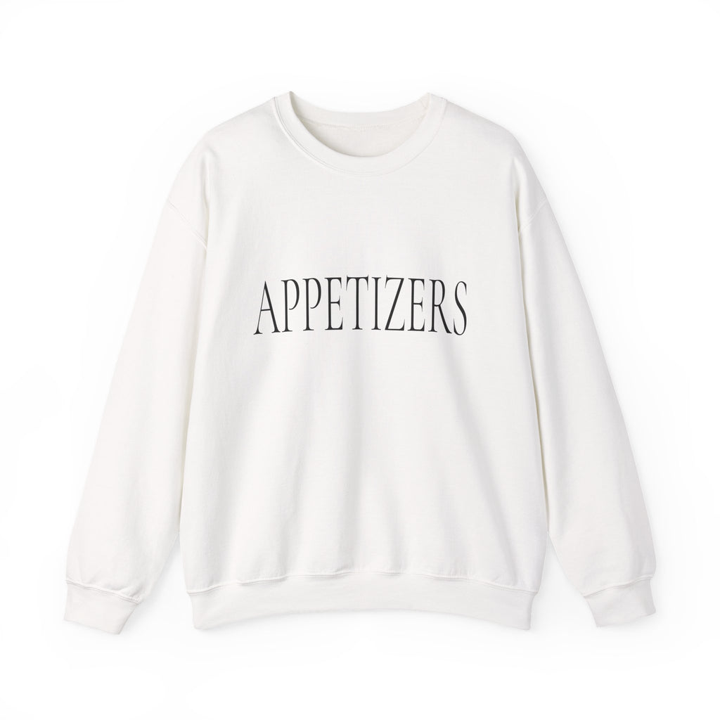 APPETIZERS Crewneck Sweatshirt - Minimalist White Graphic Pullover