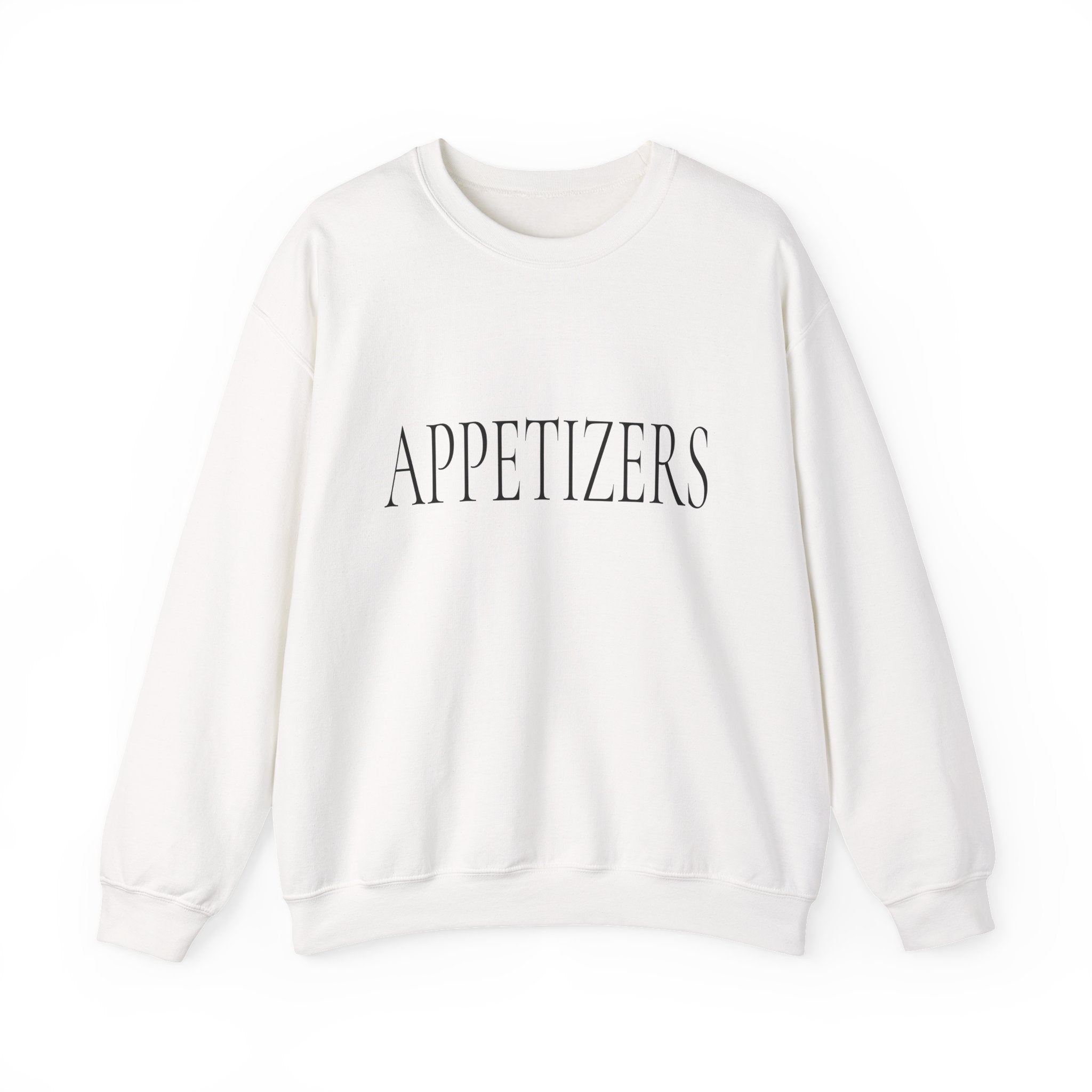 APPETIZERS Crewneck Sweatshirt - Minimalist White Graphic Pullover