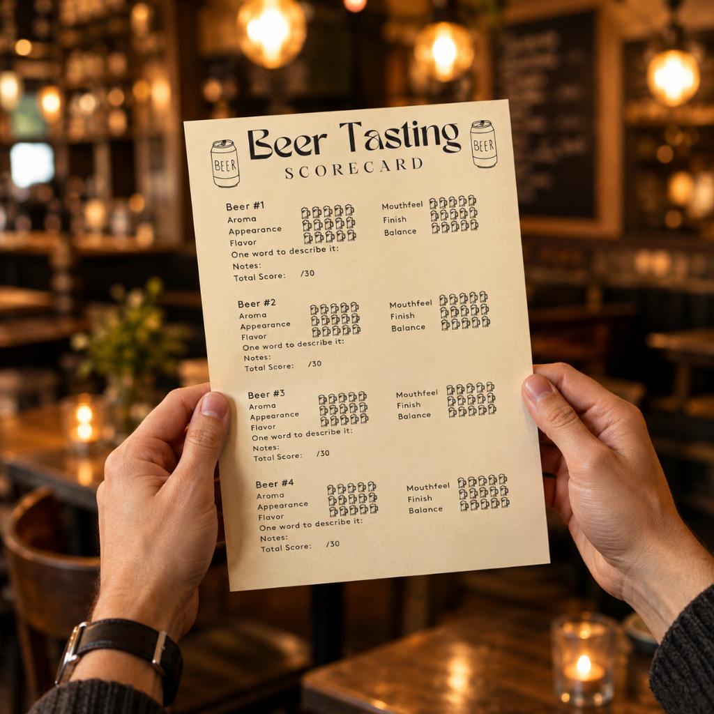 Beer Tasting Scorecard, Brewery Party Game, Beer Lover Gift (PDF Download)