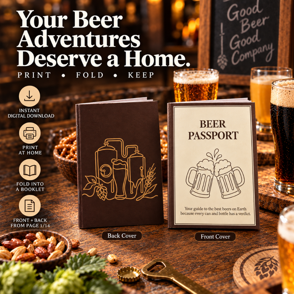Beer Passport Tasting Journal, Craft Beer Tracker, Brewery Visit Log (Digital Download)
