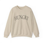 HUNGRY Graphic Sweatshirt - Minimalist White Crewneck
