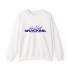 Late Night Snacking Retro Script Neon Blue Sweatshirt | Music Lyrics Snacks