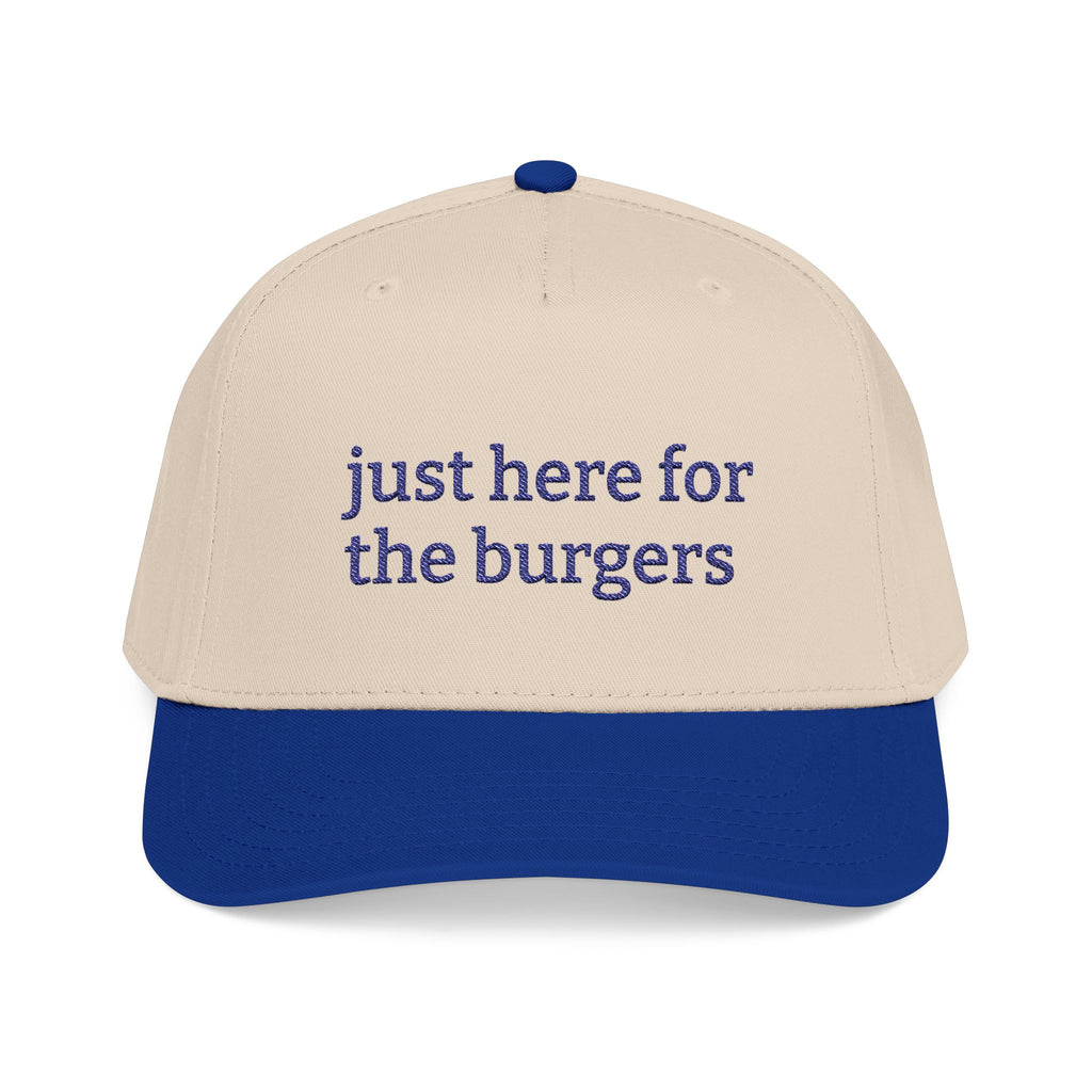 Just Here for the Burgers Baseball Cap | Embroided Foodie Hat, Grill and Burger Lover