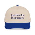 Just Here for the Burgers Baseball Cap | Embroided Foodie Hat, Grill and Burger Lover