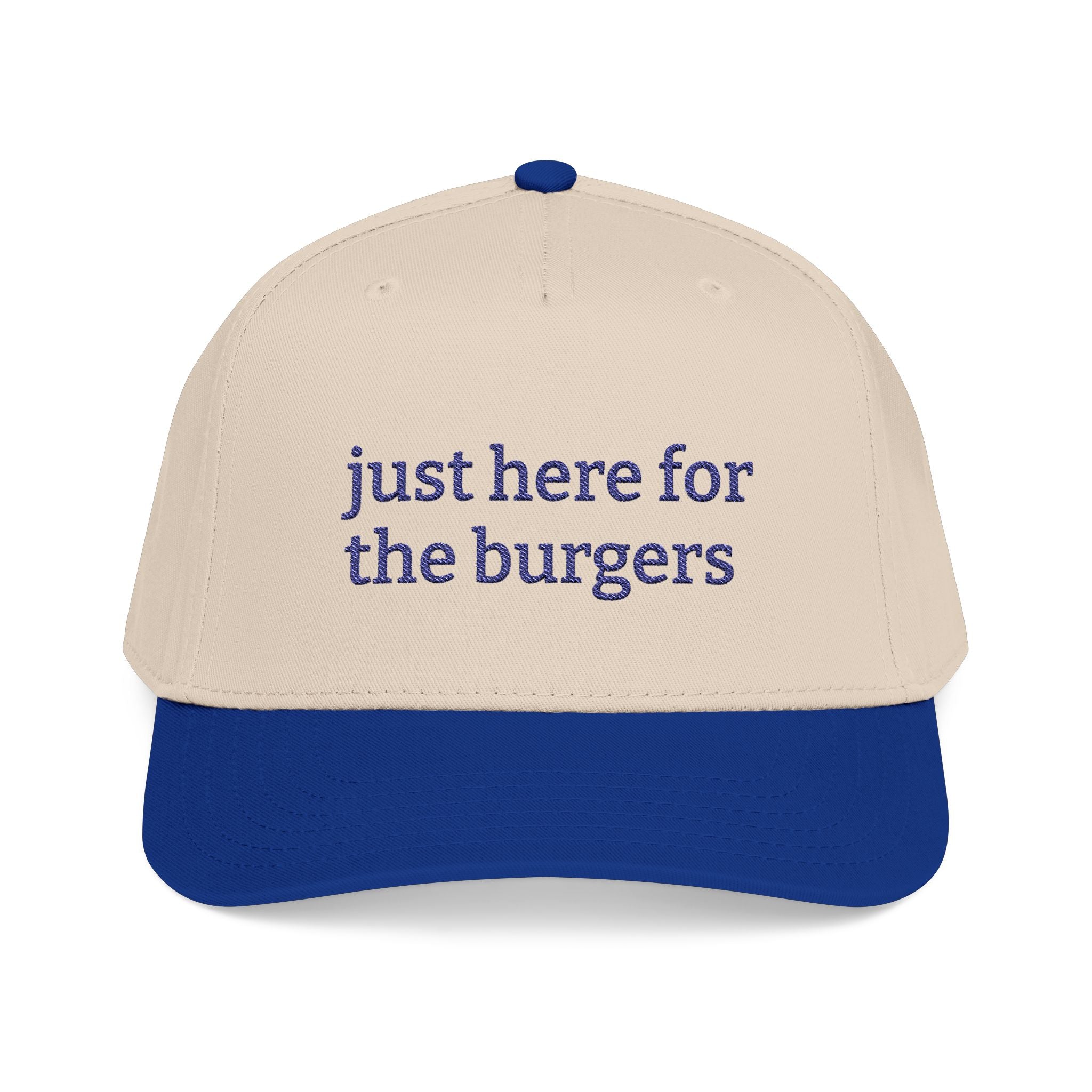 Just Here for the Burgers Baseball Cap | Embroided Foodie Hat, Grill and Burger Lover