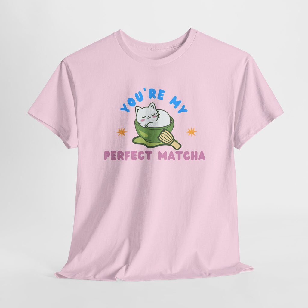 Cat Matcha Tee, Cute Matcha T-shirt, Cat Lover Gift, Unisex Tee, Heavy Cotton Tee, Perfect Matcha Shirt