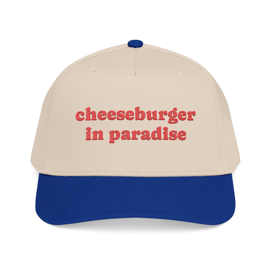 Cheeseburger in Paradise Retro Embroidered Baseball Cap | Food Lyrics